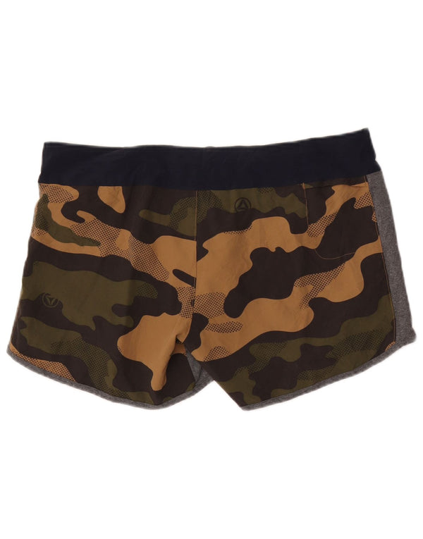 Reebok Womens Graphic Swimming Shorts UK 12/14 Medium Brown Camouflage