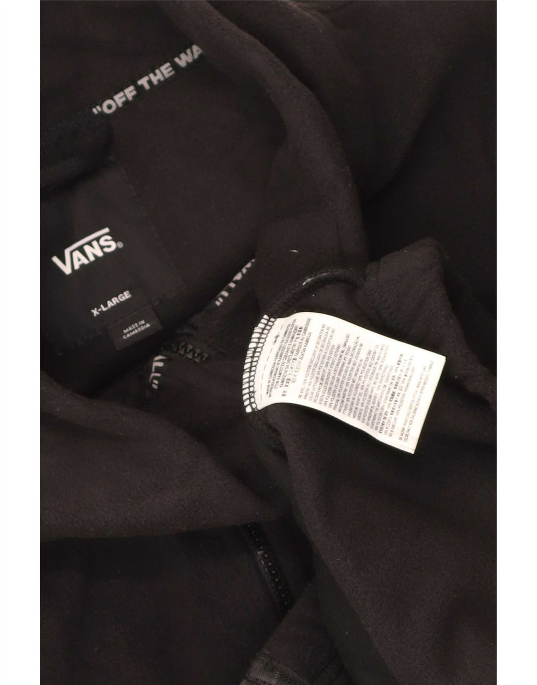 Vans Mens Graphic Fleece Jacket UK 42 XL Black Polyester