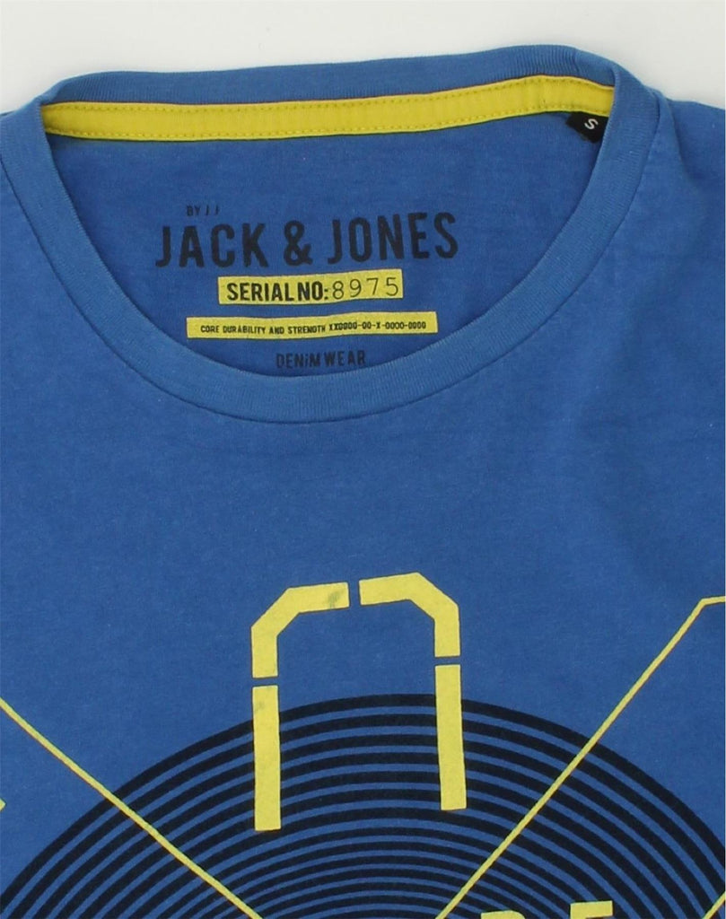 JACK & JONES Mens Graphic T-Shirt Top Small Blue Cotton | Vintage Jack & Jones | Thrift | Second-Hand Jack & Jones | Used Clothing | Messina Hembry 