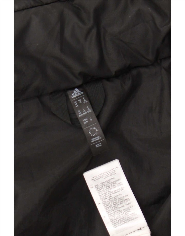 Adidas Womens Graphic Oversized Padded Jacket UK 4/6 XS Black Polyester