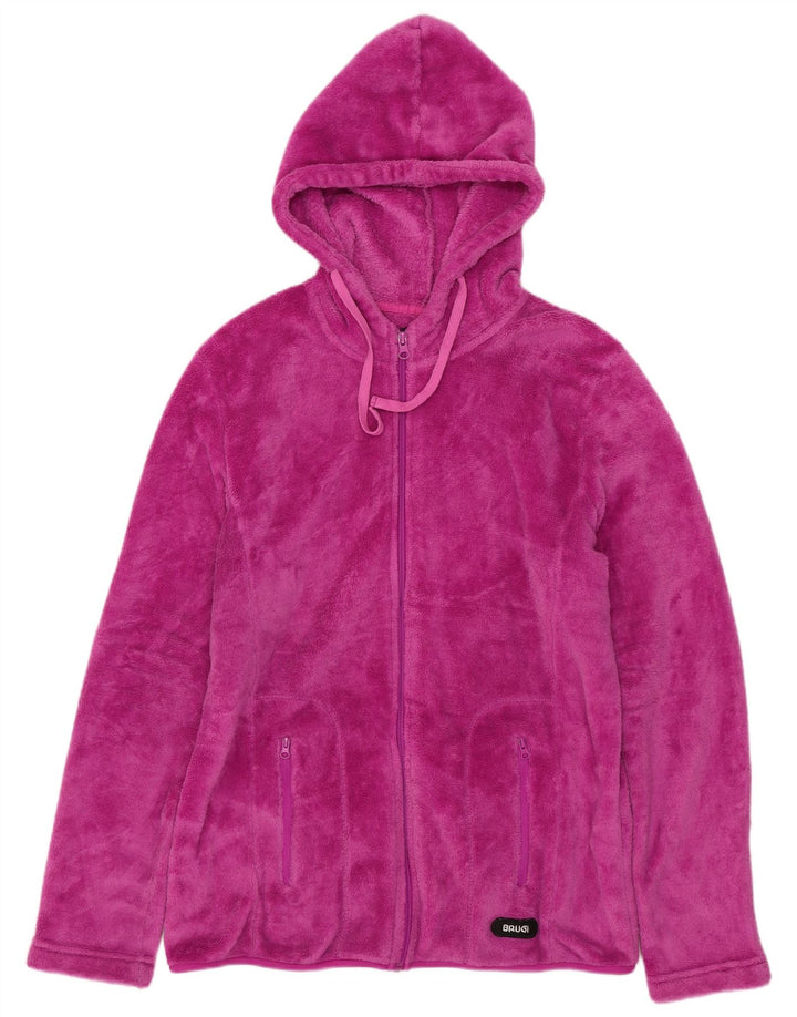 Brugi Womens Hooded Fleece Jacket UK 18 XL Pink Polyester
