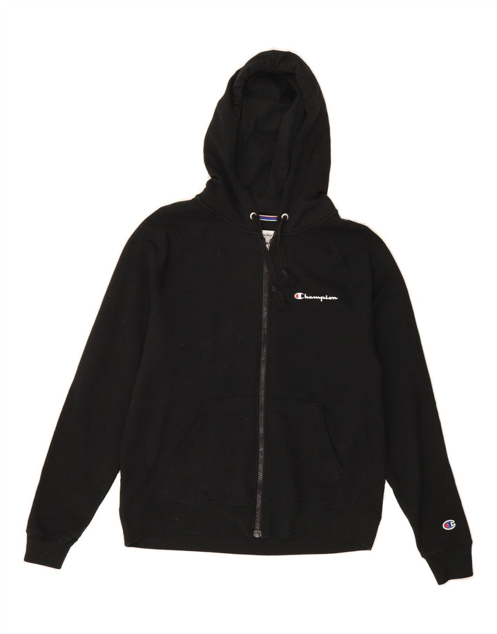 CHAMPION Mens Zip Hoodie Sweater Medium Black Polyester Vintage Champion and Second-Hand Champion from Messina Hembry 