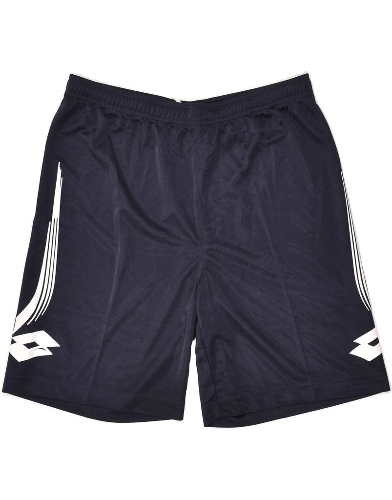LOTTO Mens Sport Shorts UK 42/44 Large Navy Blue Polyester | Vintage Lotto | Thrift | Second-Hand Lotto | Used Clothing | Messina Hembry 