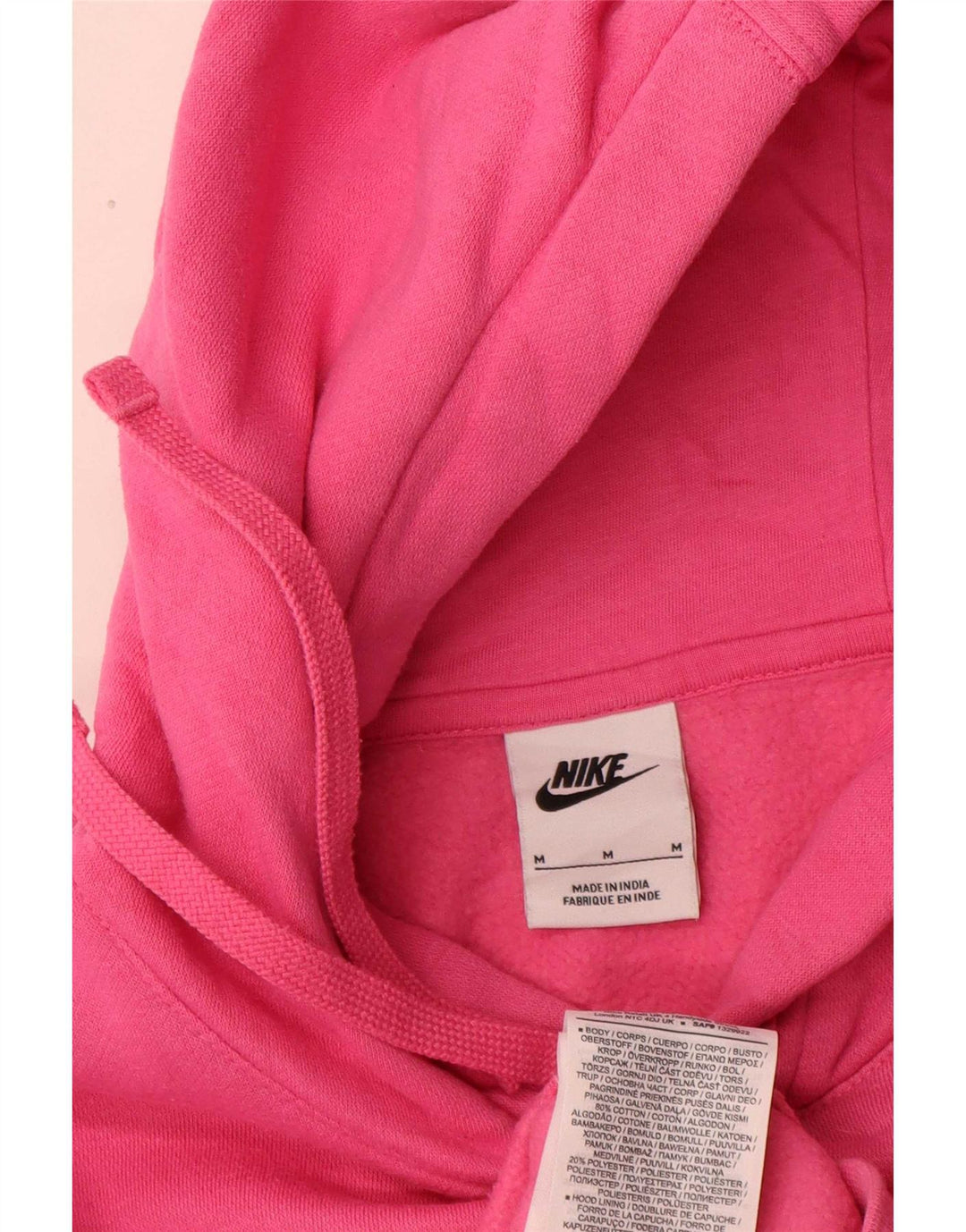 Nike Mens Hoodie Jumper Medium Pink Cotton