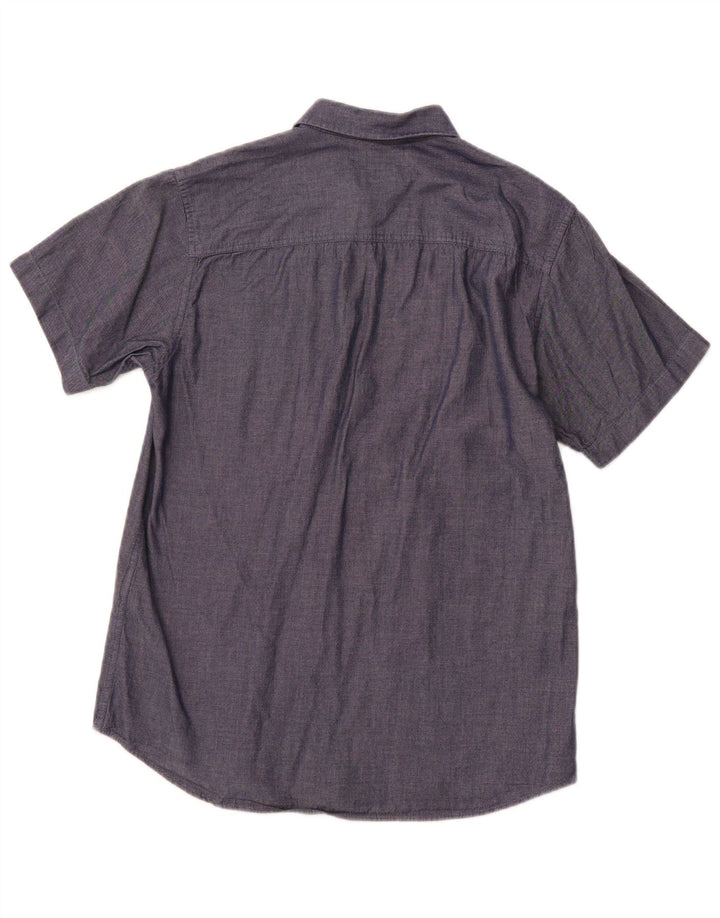 JACK & JONES Mens Slim Fit Short Sleeve Shirt Medium Navy Blue Cotton