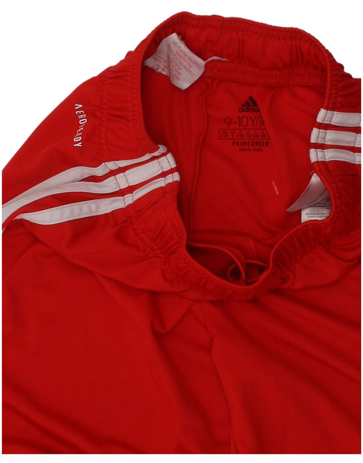 ADIDAS Boys Aeroready Sport Shorts 9-10 Years  Red Polyester