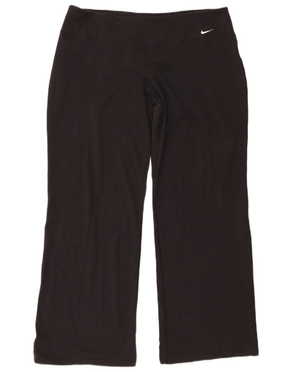 Nike Womens Loose Fit Tracksuit Trousers UK 18 XL Black Cotton