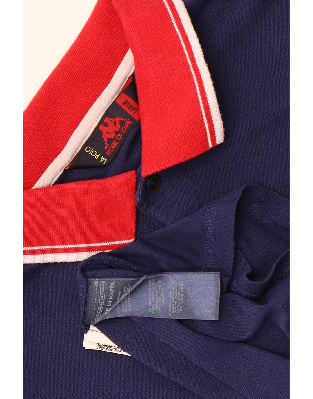 Kappa Mens Polo Shirt Large Navy Blue Cotton