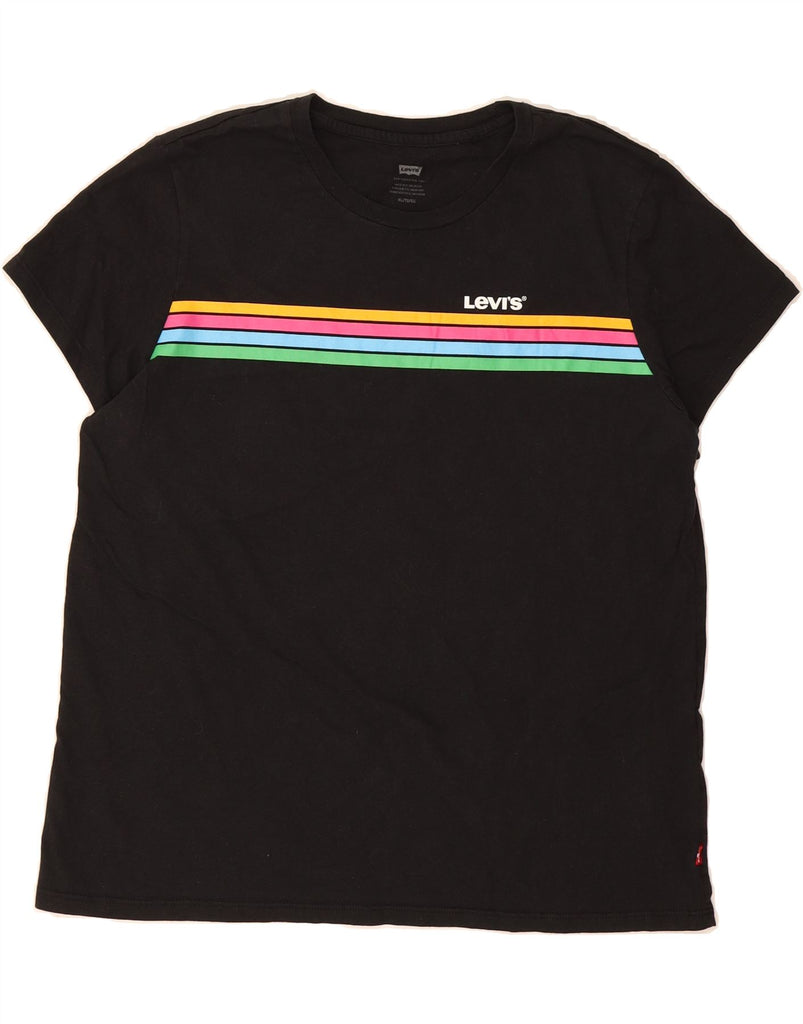LEVI'S Womens Graphic T-Shirt Top UK 18 XL Black Cotton Vintage Levi's and Second-Hand Levi's from Messina Hembry 