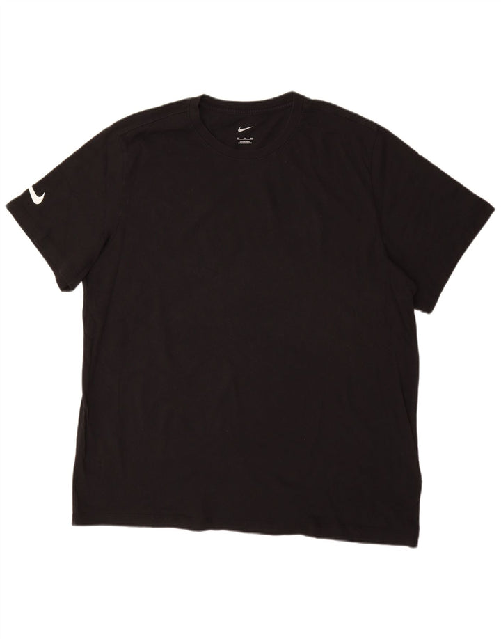 NIKE Mens T-Shirt Top 2XL Black Cotton
