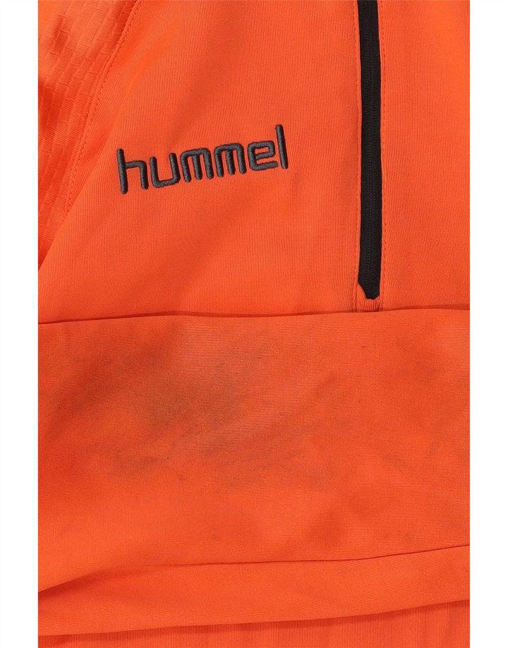 Hummel Boys Graphic Pullover Tracksuit Top 15-16 Years Orange Colourblock
