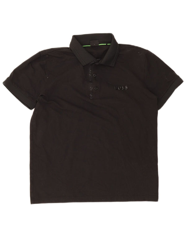 Hugo Boss Mens Stretch Polo Shirt Large Black Cotton