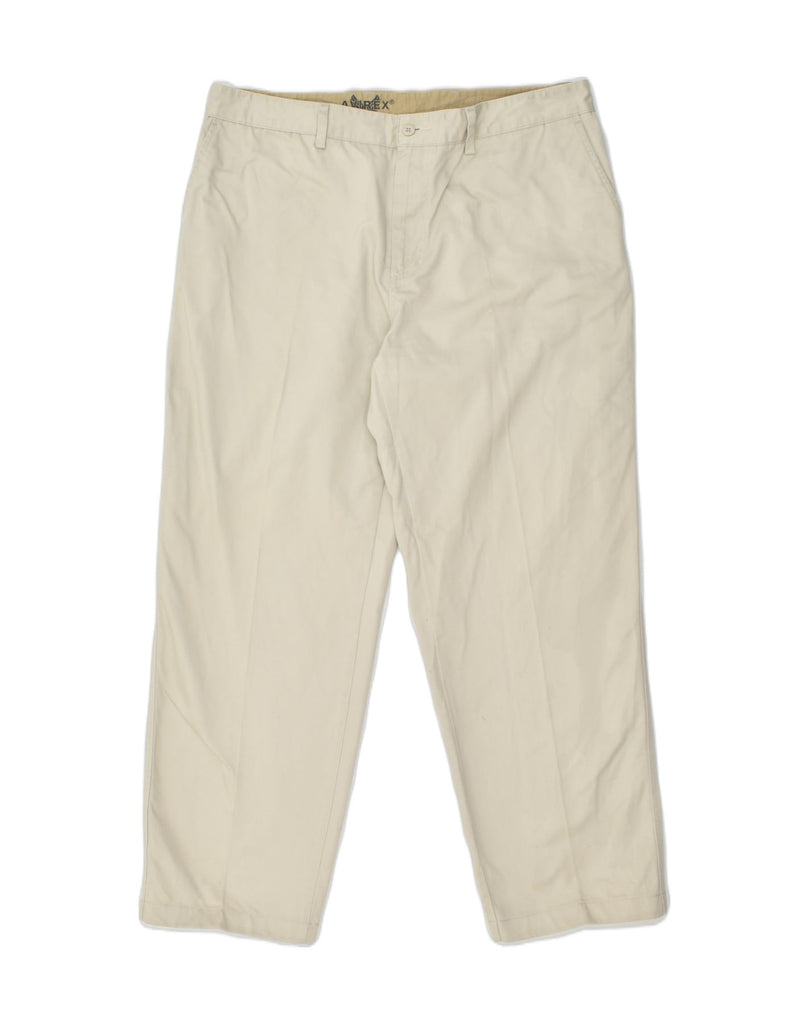 AVIREX Mens Straight Chino Trousers W42 L28 Beige Cotton | Vintage Avirex | Thrift | Second-Hand Avirex | Used Clothing | Messina Hembry 