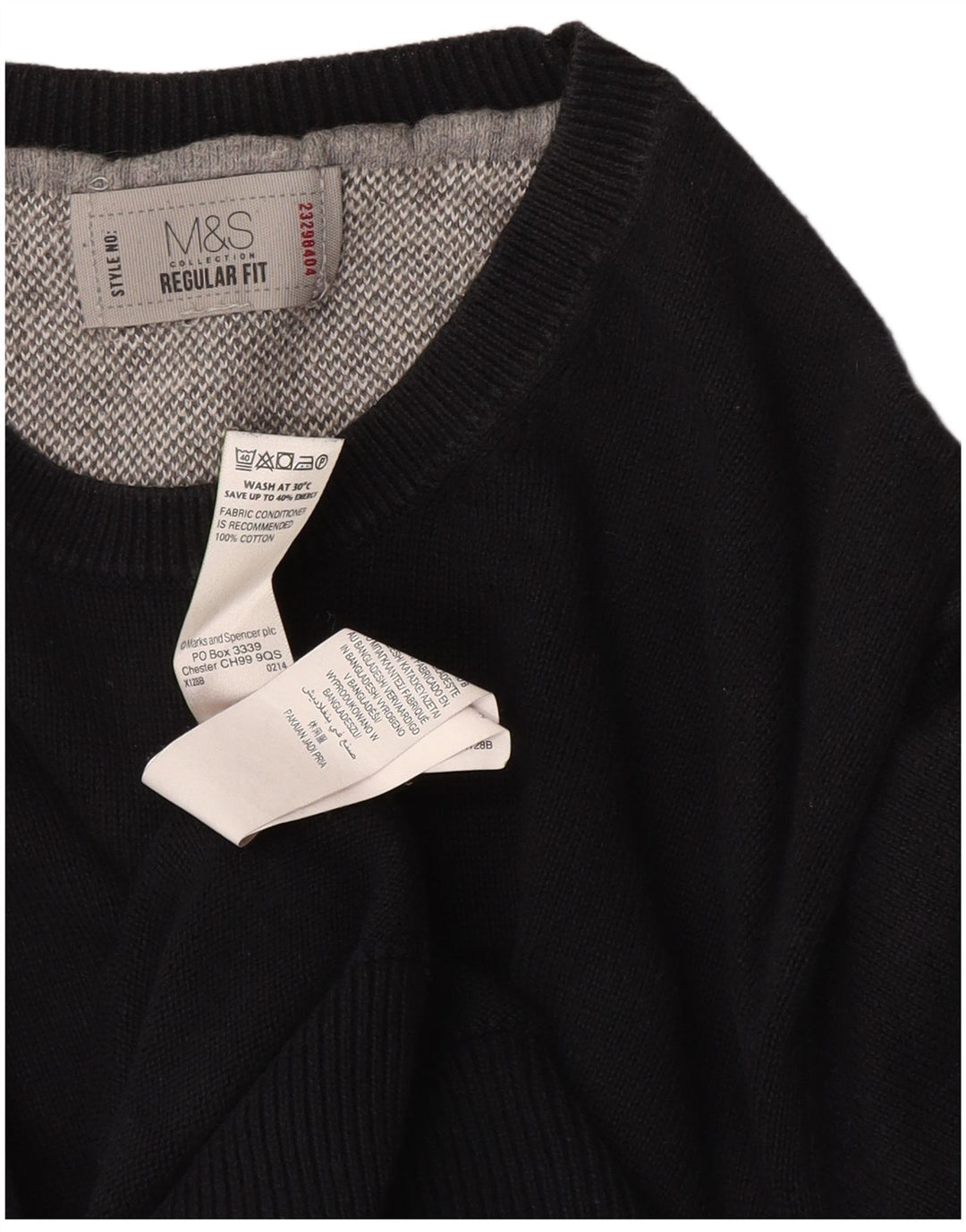 Marks & Spencer Mens Regular Fit Crew Neck Jumper Sweater Medium Black
