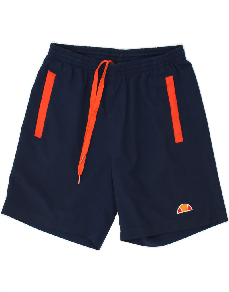 ELLESSE Boys Graphic Sport Shorts 13-14 Years Navy Blue Colourblock | Vintage Ellesse | Thrift | Second-Hand Ellesse | Used Clothing | Messina Hembry 