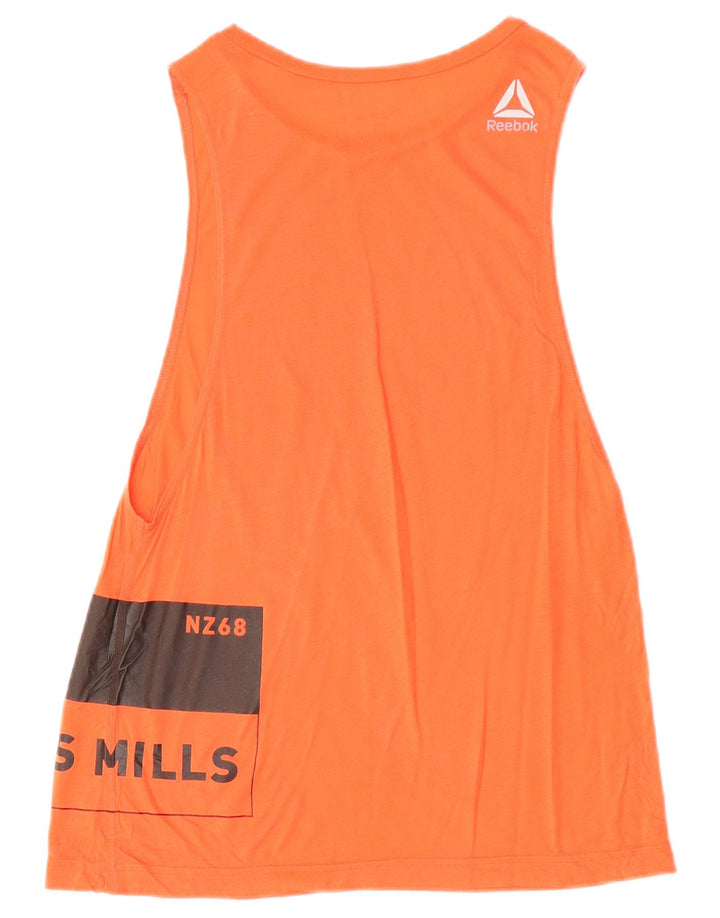 REEBOK Womens Graphic Vest Top UK 0/2 2XS Orange
