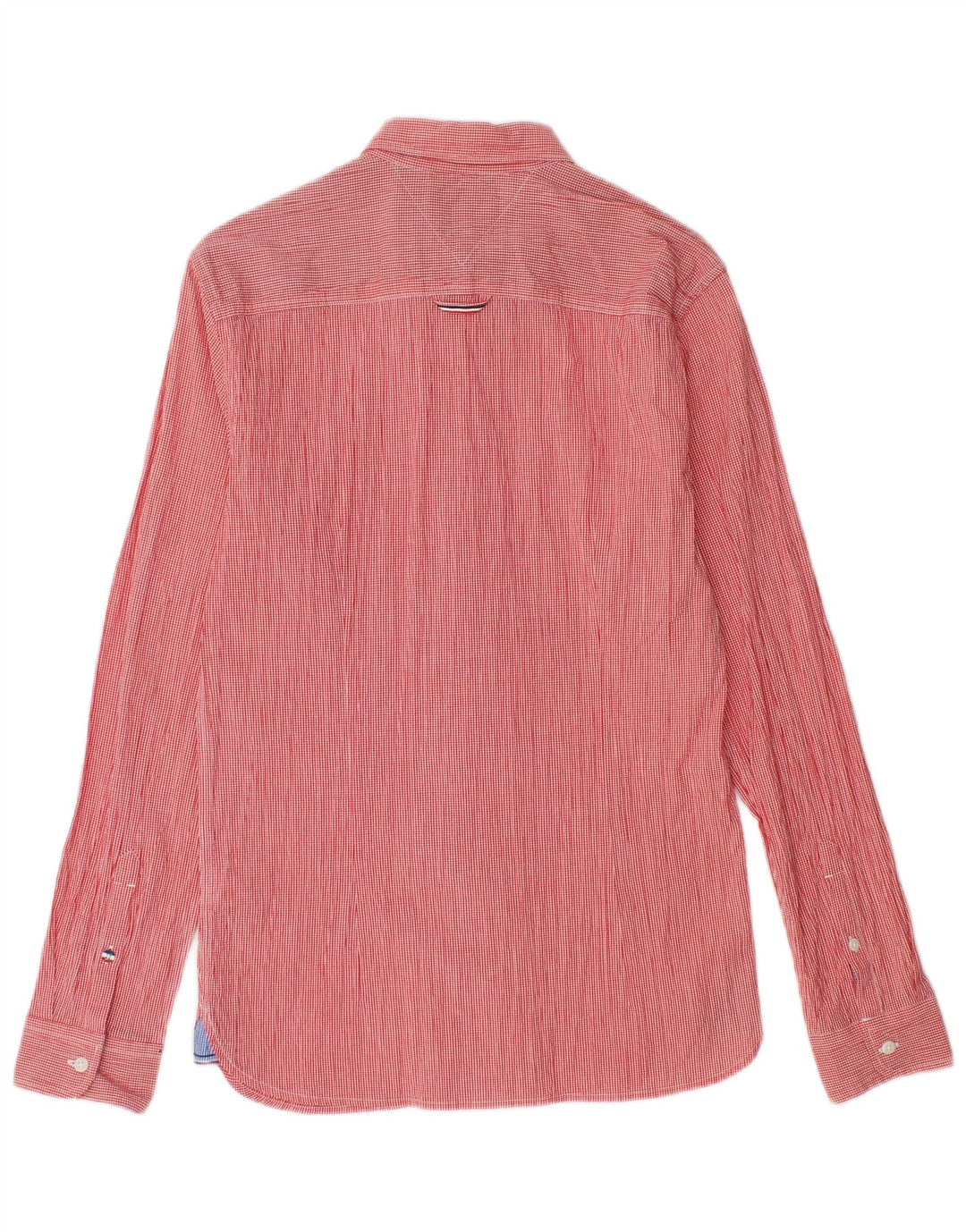 TOMMY HILFIGER Mens Slim Fit Shirt Small Red Striped Cotton