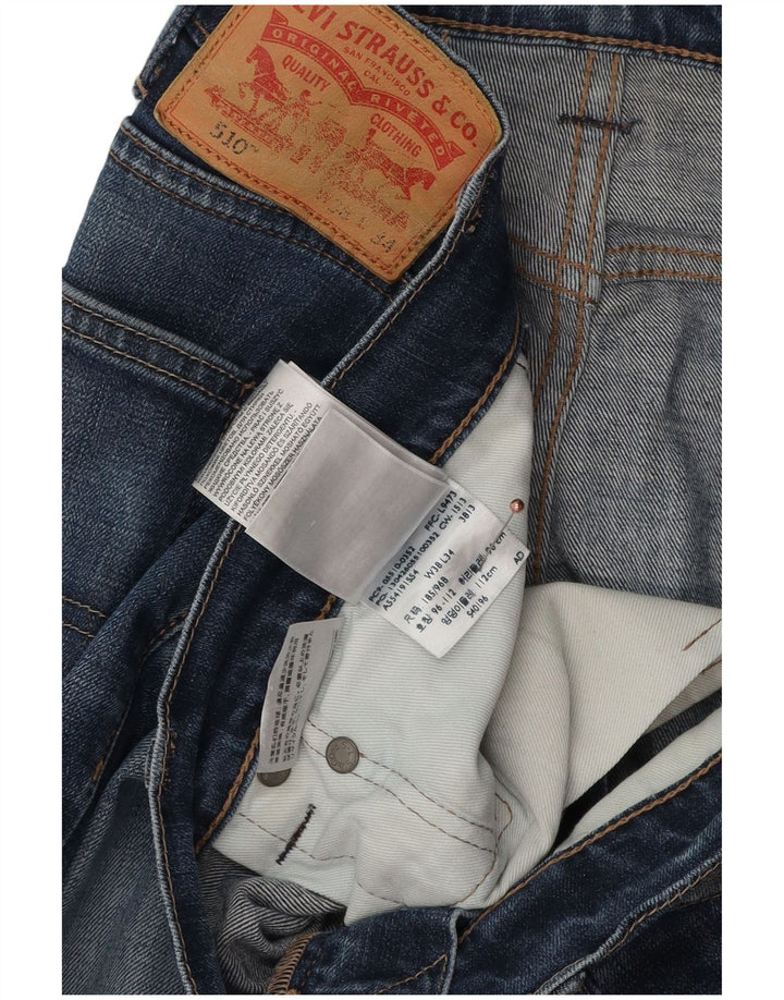 Levi's Mens 510 Distressed Skinny Jeans W38 L30 Blue Cotton