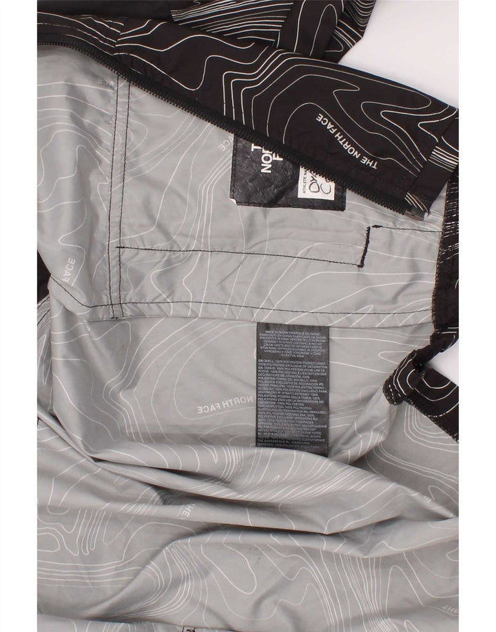 The North Face Boys Graphic Hooded Rain Jacket 7-8 Years Small Black
