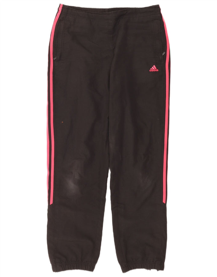 Adidas Womens Tracksuit Trousers Joggers UK 12 Medium Black Polyester