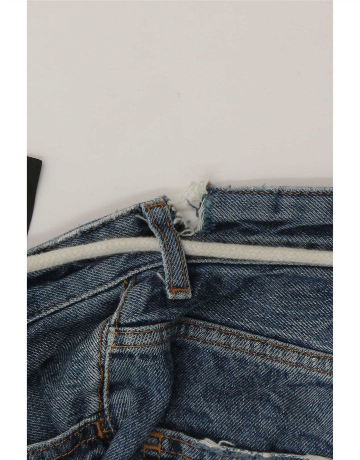 Zara Mens Distressed Denim Shorts EU 38 Small W30  Blue Cotton