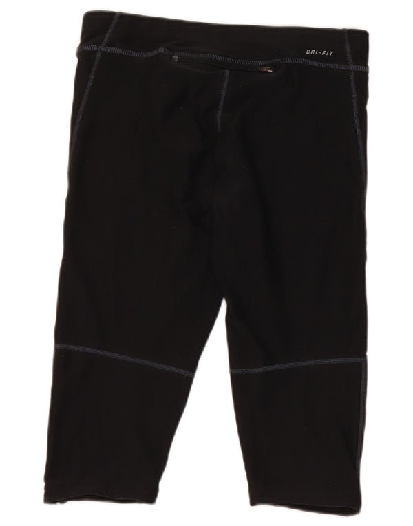 Nike Womens Dri Fit Capri Leggings UK 10 Small Black Polyester