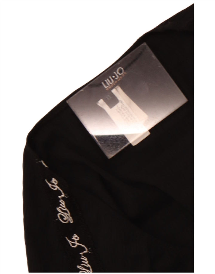 Liu Jo Womens Graphic Blouse Top UK 4 XS Black Polyester