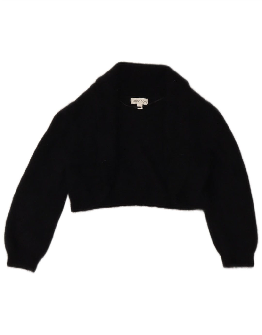 MONSOON Womens 3/4 Sleeve Bolero Cardigan Sweater UK 12 Medium Black