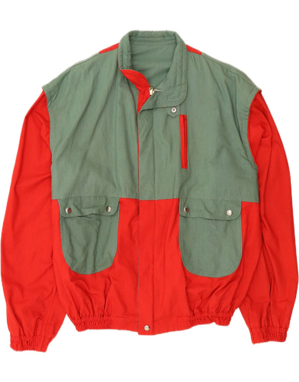 Vintage Mens Reversible Jacket UK 42 XL Green Colourblock Cotton