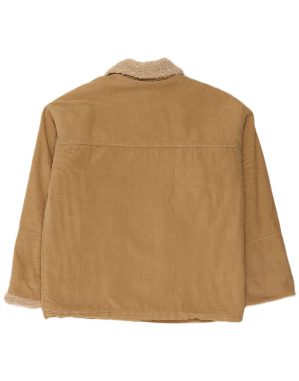 Urban Outfitters Mens Sherpa Corduroy Jacket UK 38 Medium Beige Cotton