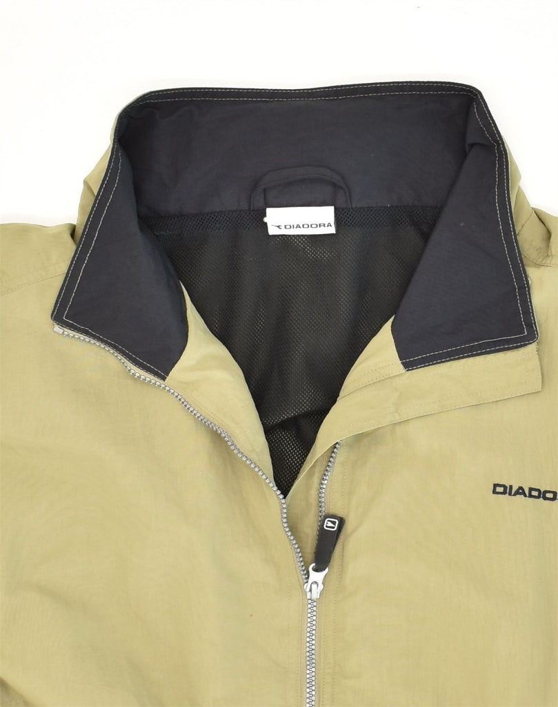 DIADORA Mens Hooded Rain Jacket UK 40 Large Beige Polyamide | Vintage Diadora | Thrift | Second-Hand Diadora | Used Clothing | Messina Hembry 