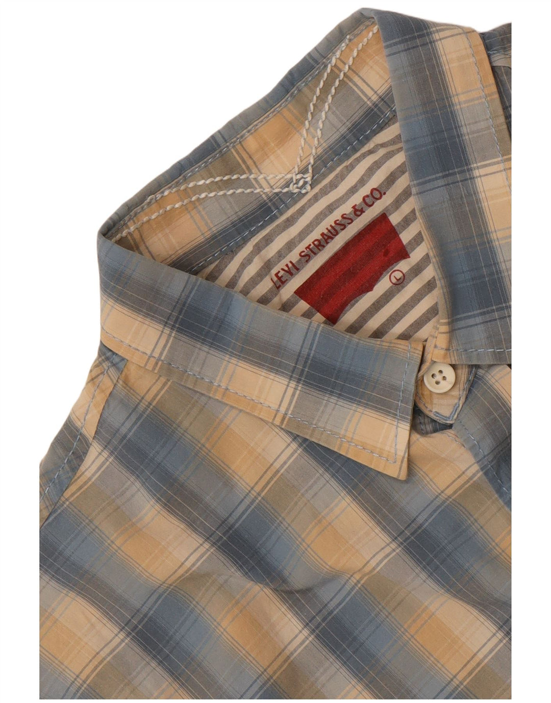 Levi's Mens Short Sleeve Shirt Large Blue Check