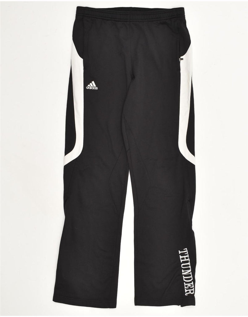 ADIDAS Womens Climalite Graphic Tracksuit Trousers UK 14 Large Black | Vintage Adidas | Thrift | Second-Hand Adidas | Used Clothing | Messina Hembry 