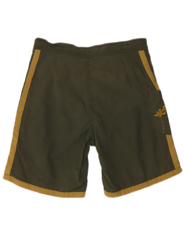 Replay Mens Graphic Swimming Shorts Medium Green Colourblock Polyamide