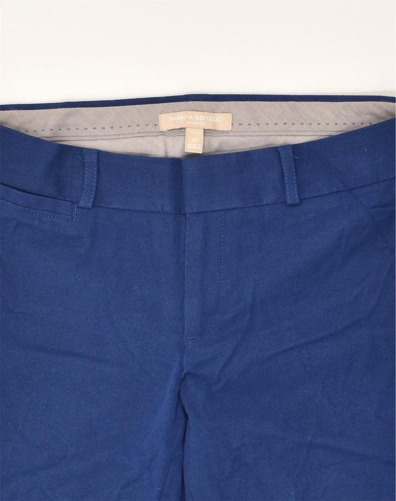 BANANA REPUBLIC Womens Petite Slim Casual Trousers US 4 Small W32 L25 Blue | Vintage Banana Republic | Thrift | Second-Hand Banana Republic | Used Clothing | Messina Hembry 