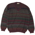 Rodes Mens V-Neck Jumper Sweater Large Multicoloured Fair Isle Virgin Wool