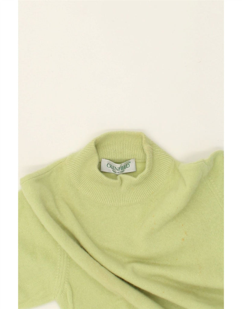 GLENFIELD Womens Turtle Neck Jumper Sweater UK 12 Medium Green Virgin Wool | Vintage Glenfield | Thrift | Second-Hand Glenfield | Used Clothing | Messina Hembry 