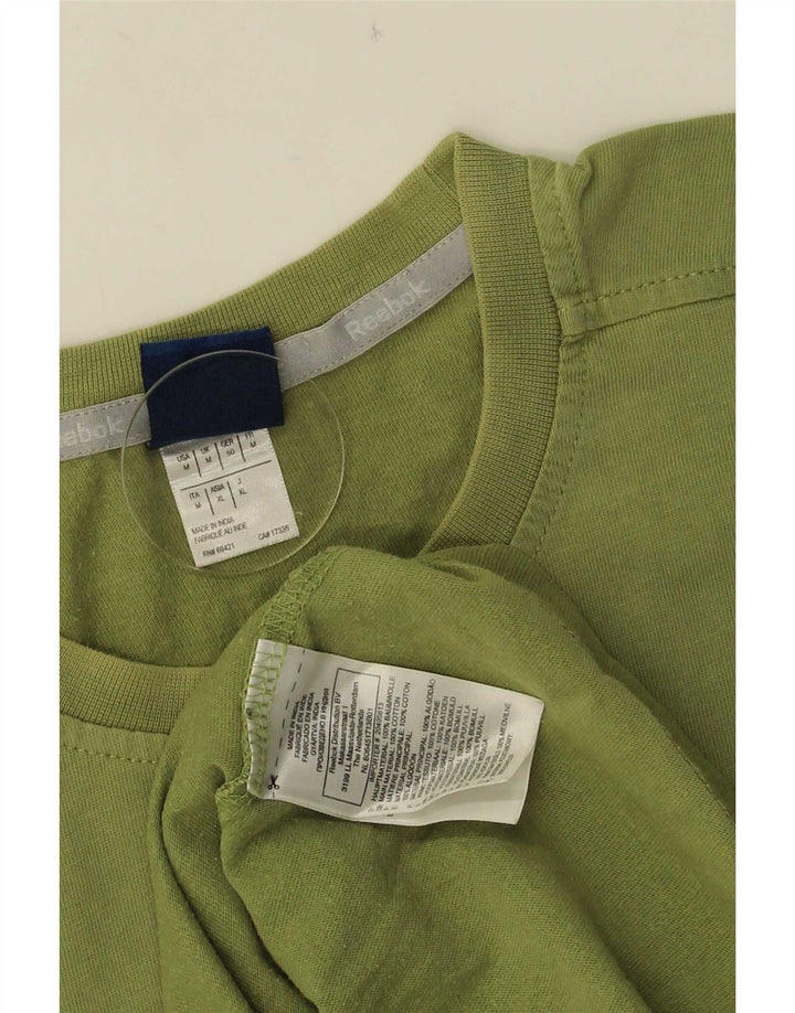 Reebok Mens T-Shirt Top Medium Green Cotton