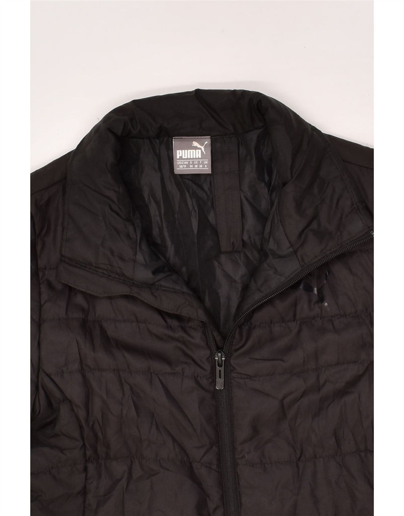 PUMA Womens Padded Jacket UK 8 Small Black Polyester | Vintage Puma | Thrift | Second-Hand Puma | Used Clothing | Messina Hembry 