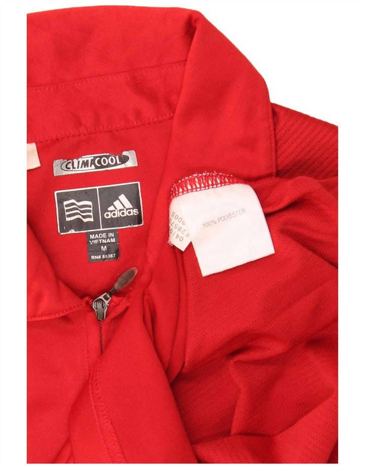 Adidas Womens Climacool Sleeveless Polo Shirt UK 12 Medium Red Polyester