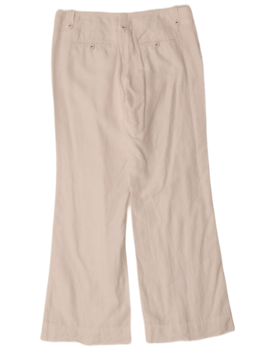 MONSOON Womens Bootcut Chino Trousers UK 12 Medium W32 L31 White Linen