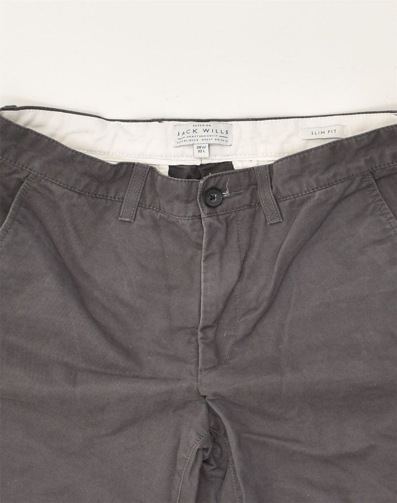 JACK WILLS Mens Slim Fit Chino Trousers W28 L32 Grey Cotton | Vintage Jack Wills | Thrift | Second-Hand Jack Wills | Used Clothing | Messina Hembry 