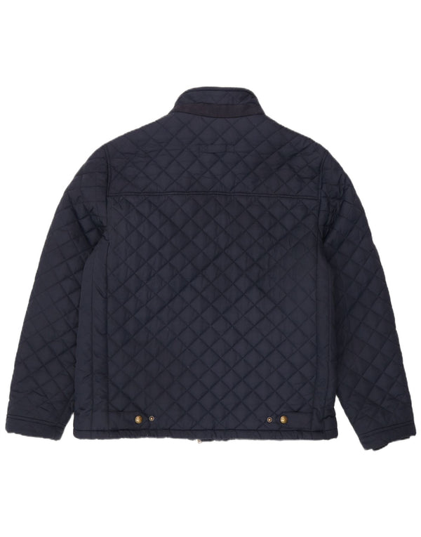 CREW CLOTHING Mens Quilted Jacket UK 42 XL Navy Blue Polyester