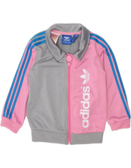 ADIDAS Baby Girls Tracksuit Top Jacket 12-18 Months Pink Colourblock