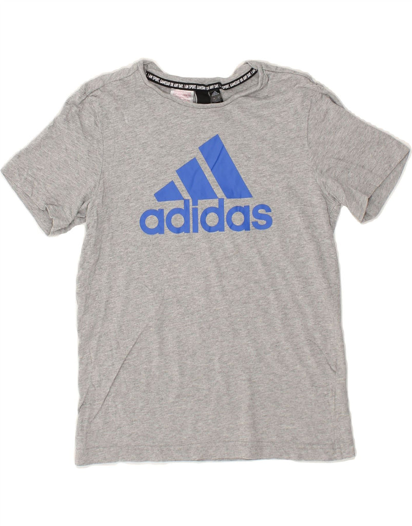 ADIDAS Boys Graphic T-Shirt Top 11-12 Years Grey Cotton | Vintage Adidas | Thrift | Second-Hand Adidas | Used Clothing | Messina Hembry 