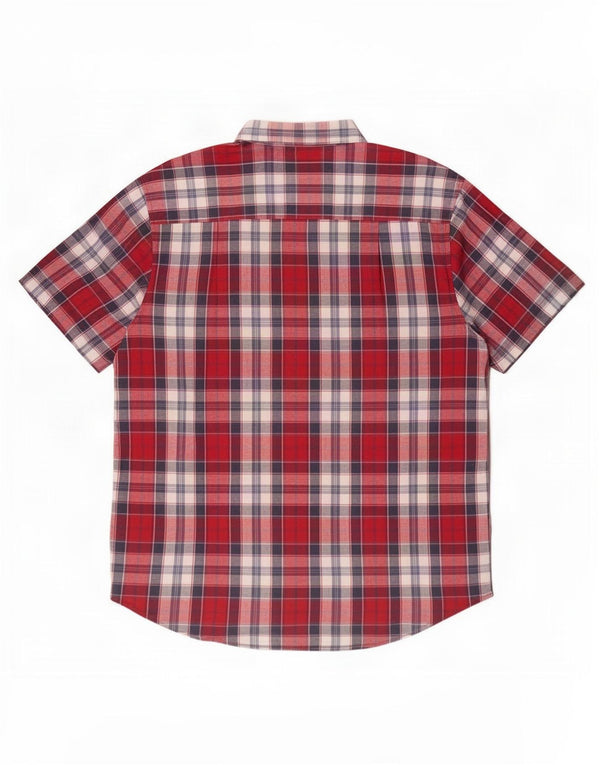 Wrangler Mens Casual Fit Short Sleeve Shirt 2XL Red Check Cotton