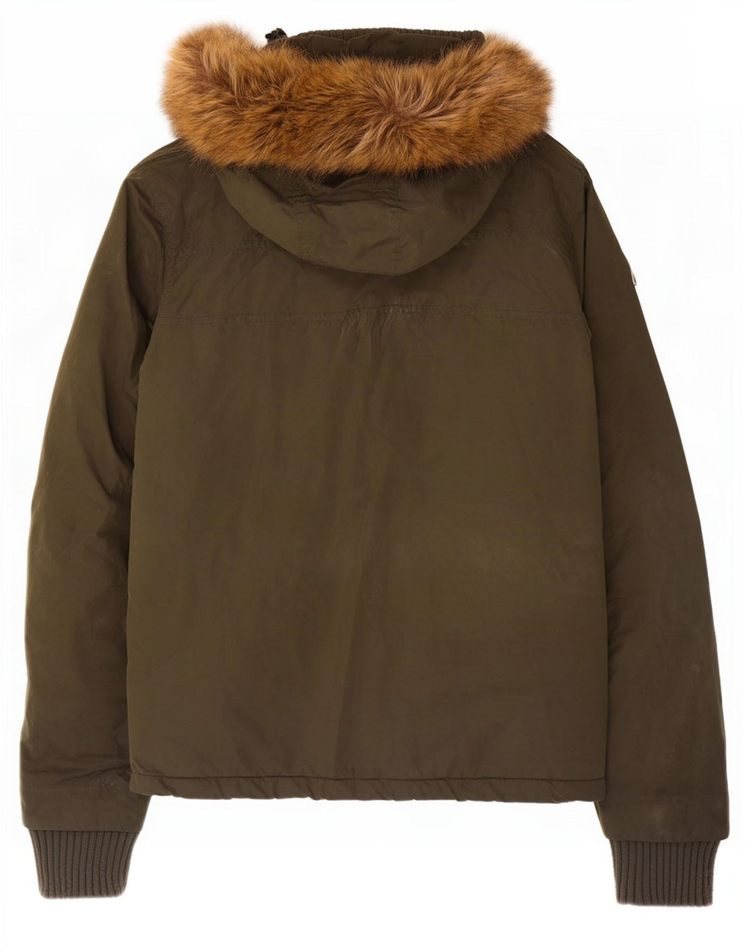 Superdry Womens Hooded Windbreaker Jacket UK 14 Medium Khaki Polyester