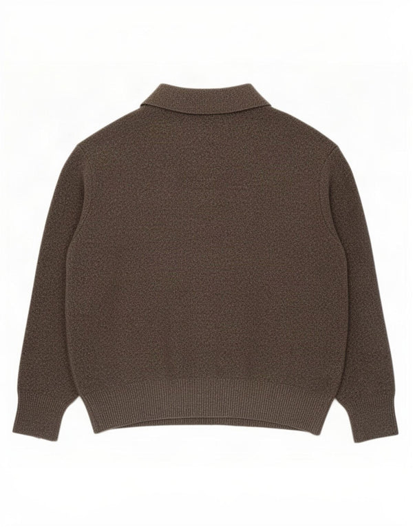 Zara Womens Polo Neck Jumper Sweater UK 16 Large Grey Polyester