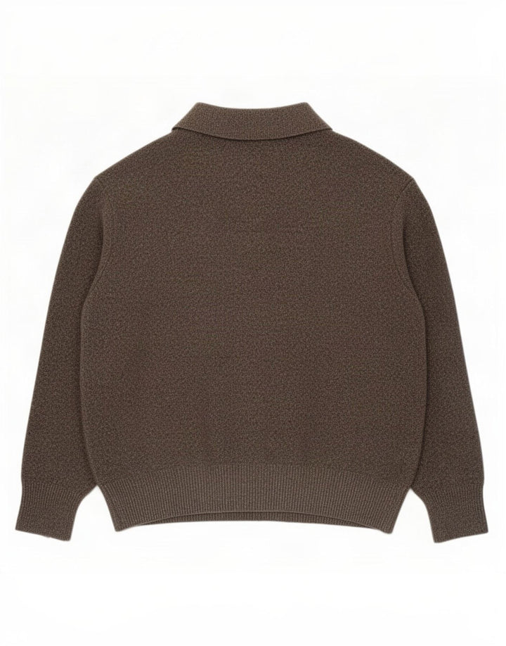 Zara Womens Polo Neck Jumper Sweater UK 16 Large Grey Polyester