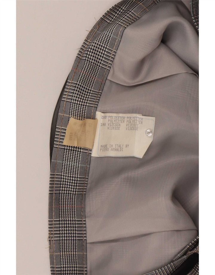 Vintage Womens Wrap Skirt UK 10 Small W27 Grey Houndstooth Polyester